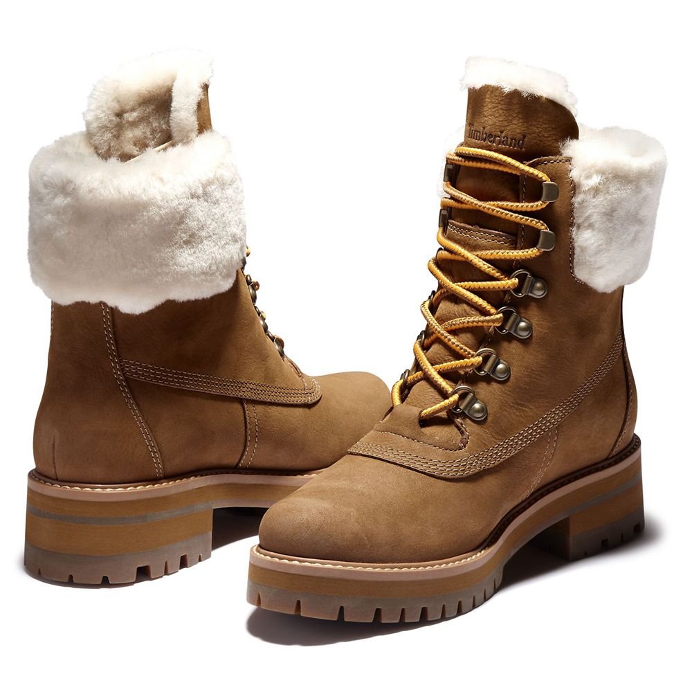 Bototos Timberland Mujer 6-Inch Courmayer Valley Waterproof Shearling Marrones - Chile OPE-480527